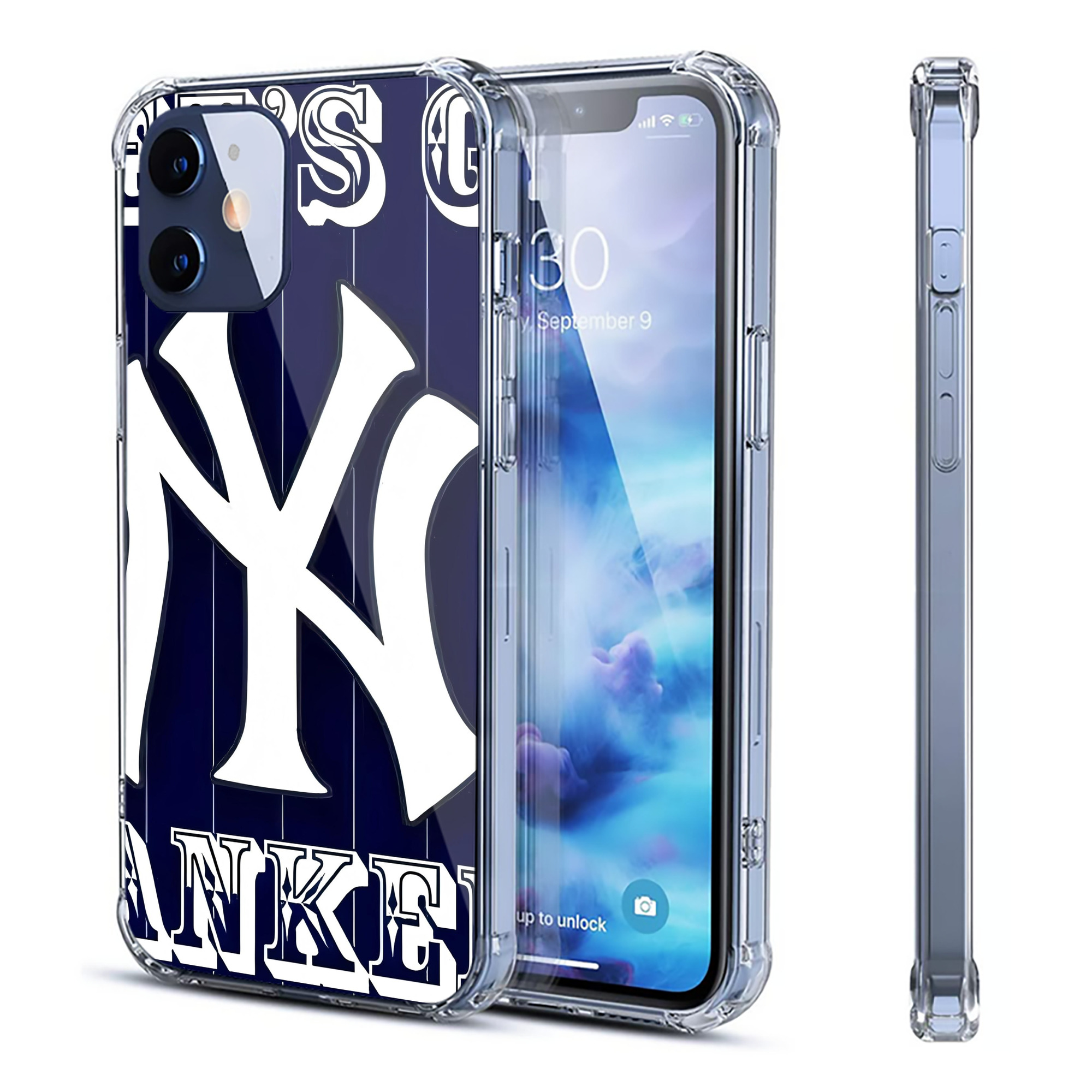 New York Yankees 237 Clear IPhone 12 Case – Soft TPU With UV Print – Enhanced Drop Protection, Precise Fit, Anti-Fingerprint, Customizable Design, Scratch-Resistant, Yellow-Resistant